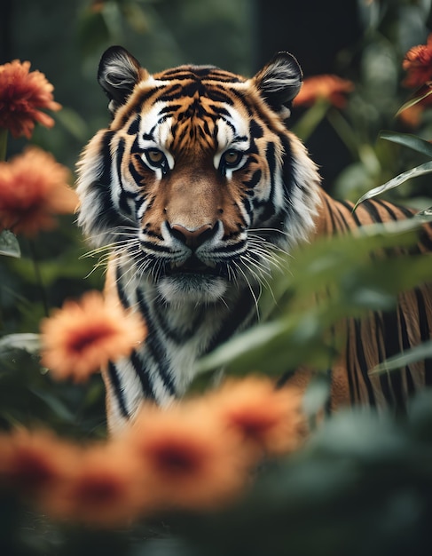 Vista della tigre selvaggia in natura