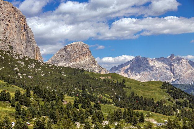 Vista delle Dolomiti dal Passo Gardena, Alto Adige, Italia