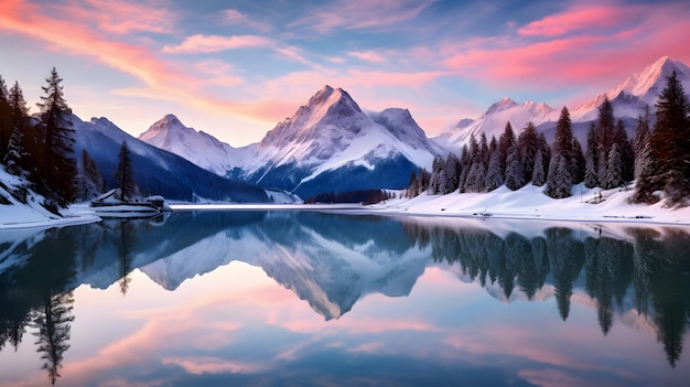 vista delle montagne innevate