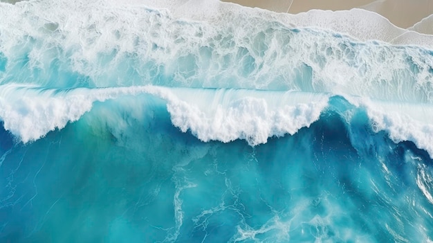 Vista delle onde blu sulla spiaggia