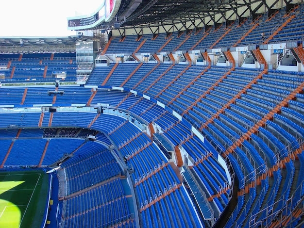 Vista dello stadio di calcio Santiago Bernabeu Madrid Spagna