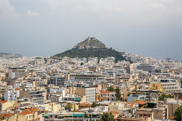 Vista di Atene dall'Acropoli, Grecia sfondo di viaggio