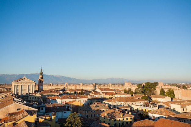 Vista di Cittadella, città murata medievale in Italia. città fortificata italiana. Punto di riferimento del viaggio