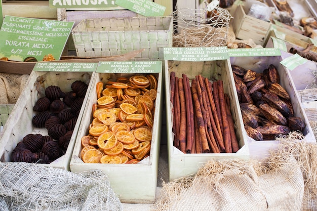 Vista di frutta secca