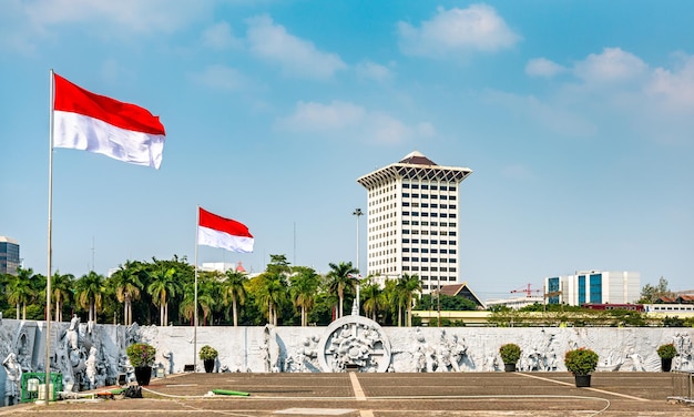 Vista di Giacarta dal Monas Park, la capitale dell'Indonesia