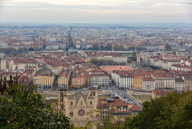 Vista di Lione dalla collina di Fourviere