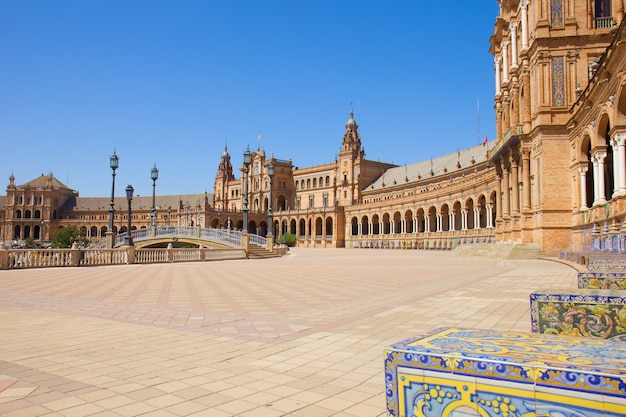 Vista di Plaza de Espana, a Siviglia, Spagna