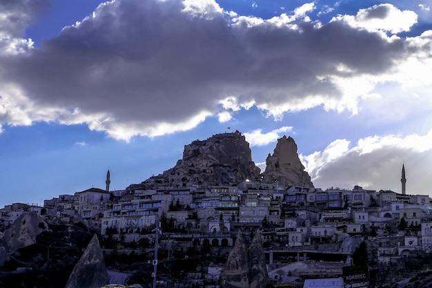 Vista di Ushisar e Pigeon Valley in Cappadocia