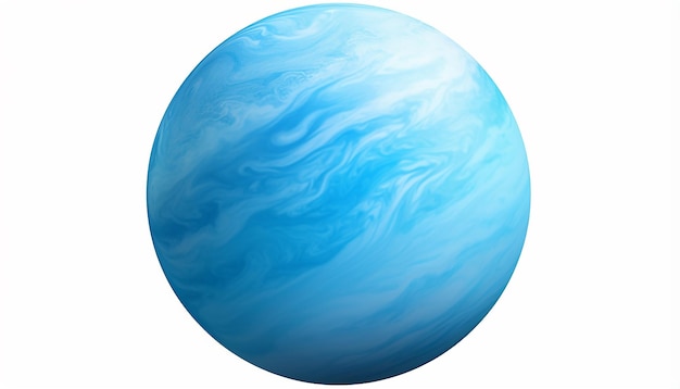 Vista frontale del pianeta Venere blu isolata su bianco