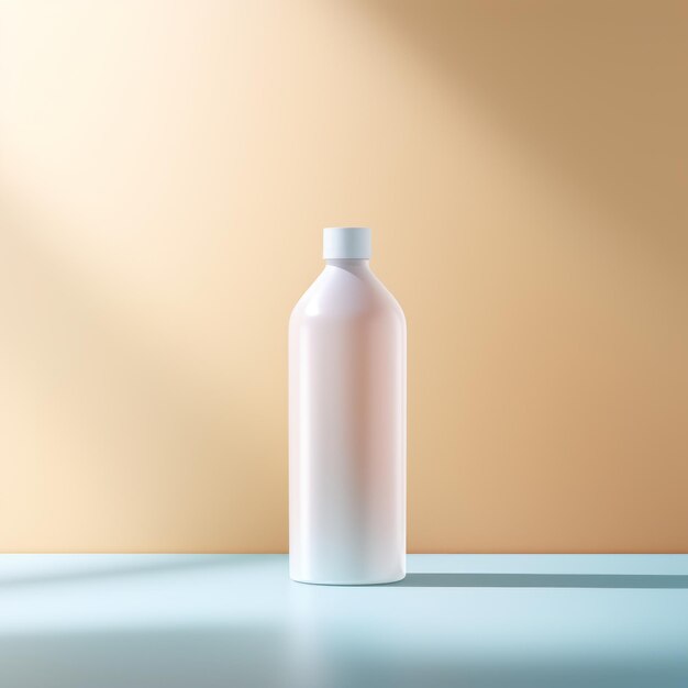 Vista frontale della bottiglia con il prodotto Bella immagine dell'illustrazione Generative AI