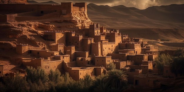 Vista frontale della città del Marocco