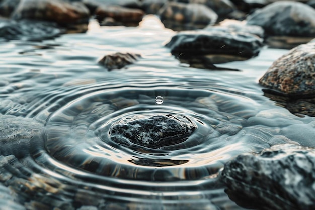 Vista frontale di una goccia d'acqua con spazio per le copie