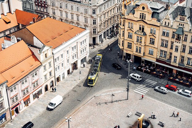 Vista in elevazione di un bivio a Plzen Repubblica Ceca