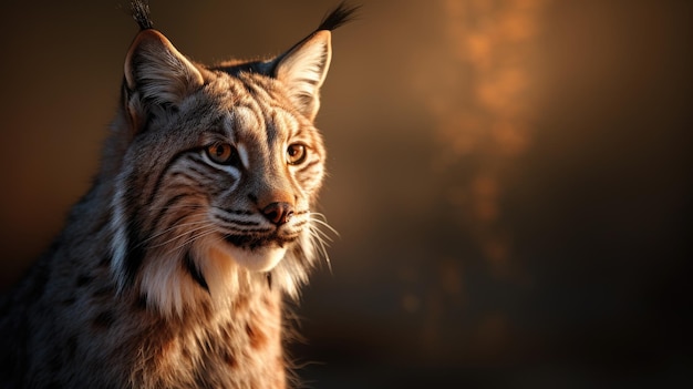 Vista in primo piano di una lince iberica adulta in una foresta di querce mediterranea L'animale più raro del mondo