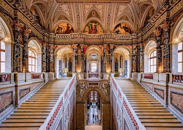 Vista interna del Kunsthistorisches Museum di Vienna Austria