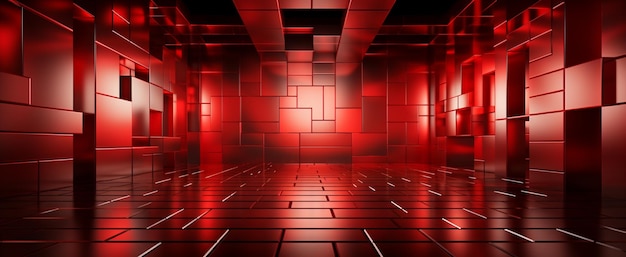 Vista interna della stanza rossa studio rosso sfondo astratto