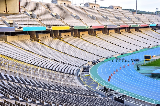 Vista interna dello Stadio Olimpico, Barcellona, ​​Spagna