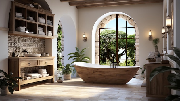 vista interna di un moderno bagno di lusso