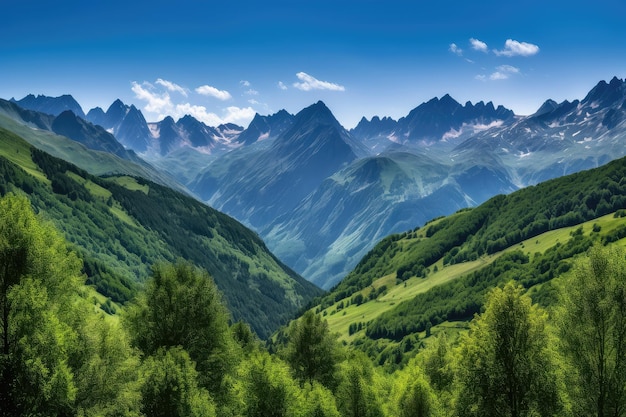 Vista maestosa dei selvatici Pirenei Francia generativa IA