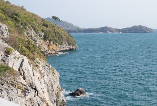 Vista mare e scogliera rocciosa