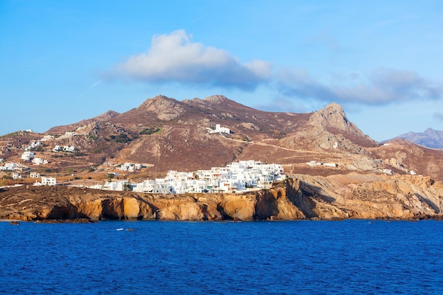 Vista panoramica aerea dell'isola di Naxos. Naxos è il più grande gruppo di isole delle Cicladi nell'Egeo, in Grecia