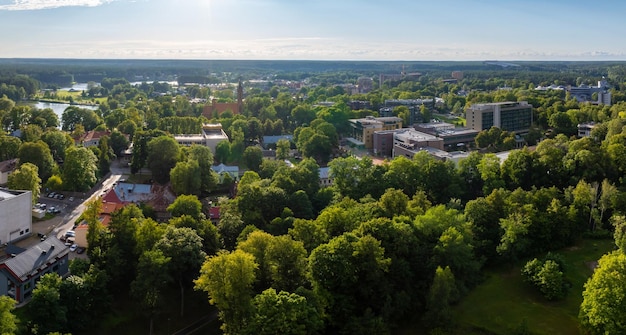 Vista panoramica aerea della località lituana di druskininkai