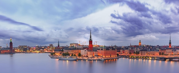 Vista panoramica aerea panoramica di riddarholmen gamla stan nella città vecchia di stoccolma svezia