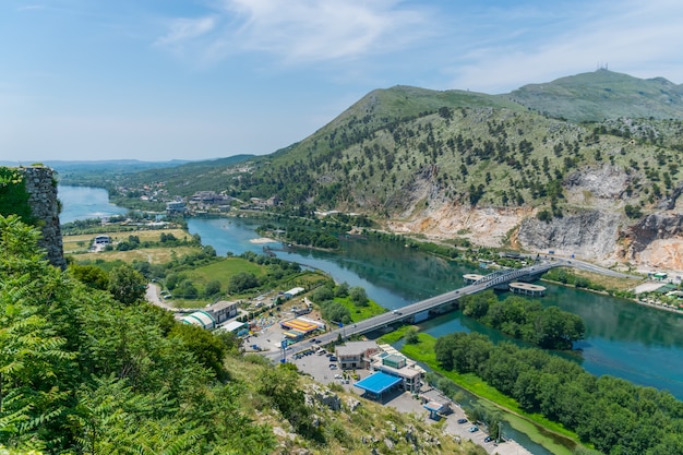 Vista panoramica dalla fortezza di Rosafa (Shkoder, Albania).