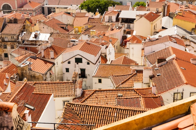Vista panoramica dei tetti delle città europee, Portogallo