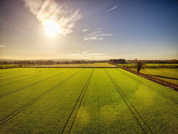 Vista panoramica del campo contro il cielo