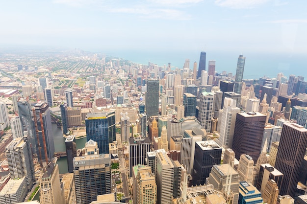 Vista panoramica del centro cittadino di Chicago, Illinois USA