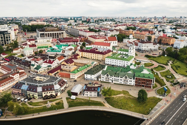 Vista panoramica del centro storico di Minsk