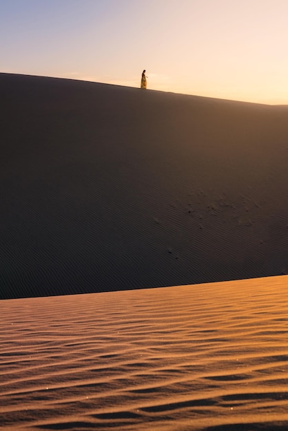 Vista panoramica del deserto contro il cielo durante il tramonto