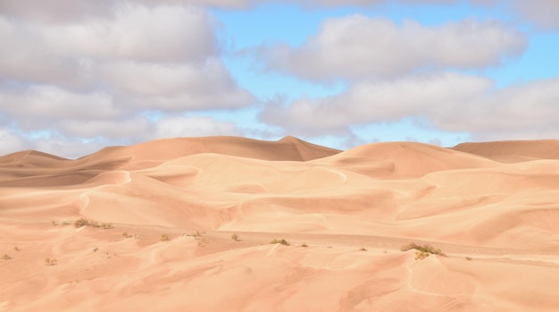 Vista panoramica del deserto contro un cielo nuvoloso