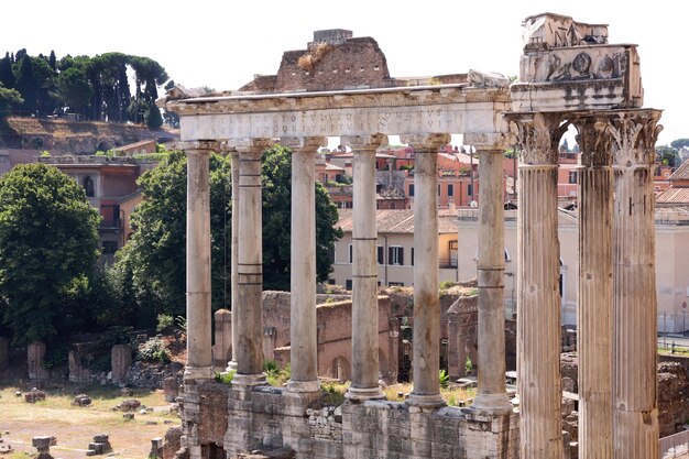 Vista panoramica del Foro Romano a Roma Italia