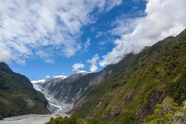 Vista panoramica del ghiacciaio Franz Joseph in Nuova Zelanda