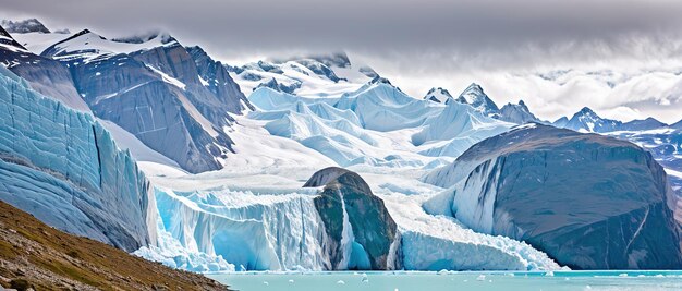 Vista panoramica del ghiacciaio Perito Moreno in Patagonia generativa ai