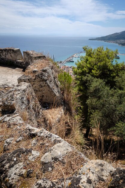 Vista panoramica del mare sul cielo.