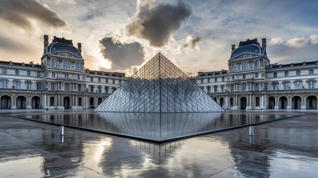 Vista panoramica del museo del Louvre