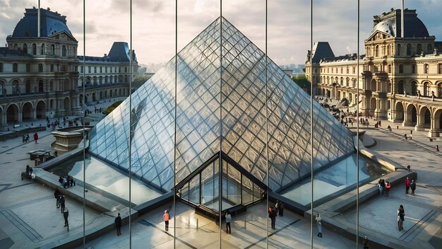 Vista panoramica del museo del Louvre