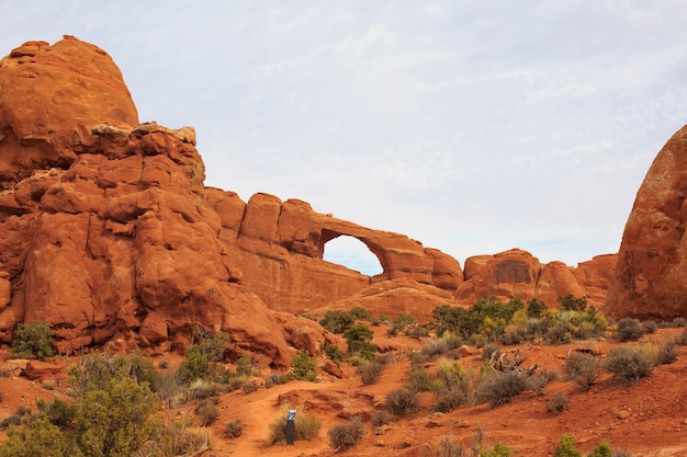 Vista panoramica del Parco nazionale degli Arches. Moab, Utah,