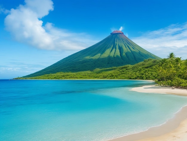 Vista panoramica del vulcano Fuji sull'isola di Bali, in Indonesia