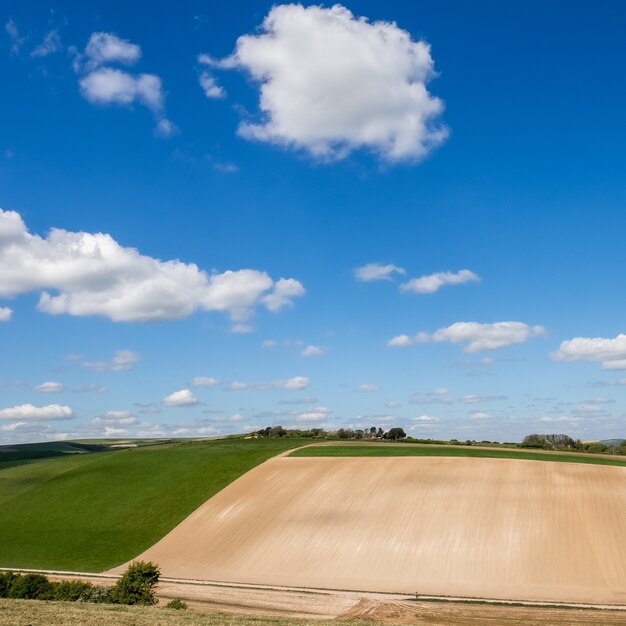 Vista panoramica della campagna ondulata del Sussex