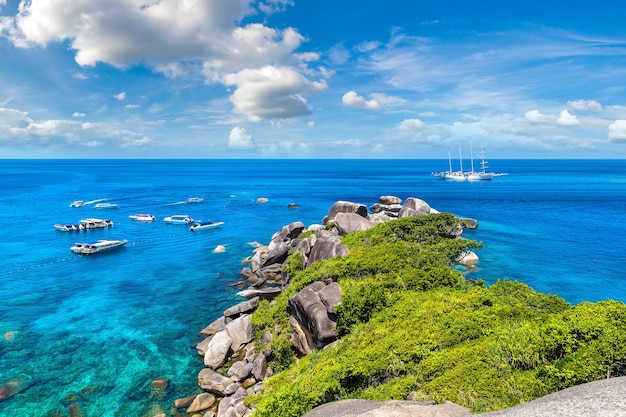 Vista panoramica delle isole Similan Thailandia