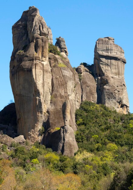 Vista panoramica delle montagne di Meteora in Grecia