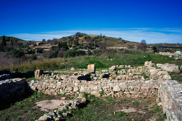 Vista panoramica delle rovine di Morgantina in Sicilia