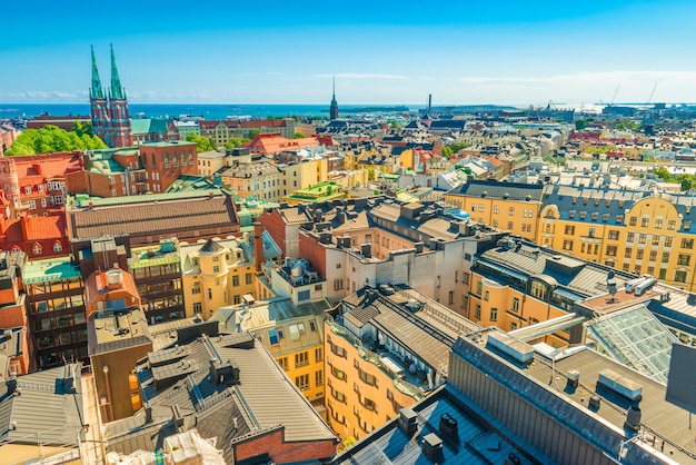 Vista panoramica di Helsinki in una soleggiata giornata estiva, Finlandia