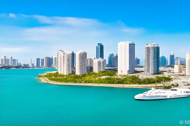 Vista panoramica di Miami generata da Ai