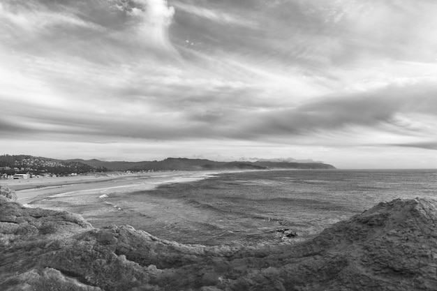 Vista panoramica sulla spiaggia di cannone in vacanza in oregon