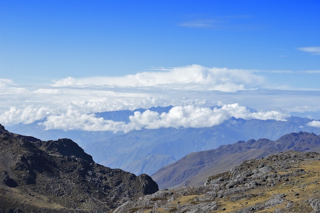 vista panoramica sulle vette andine